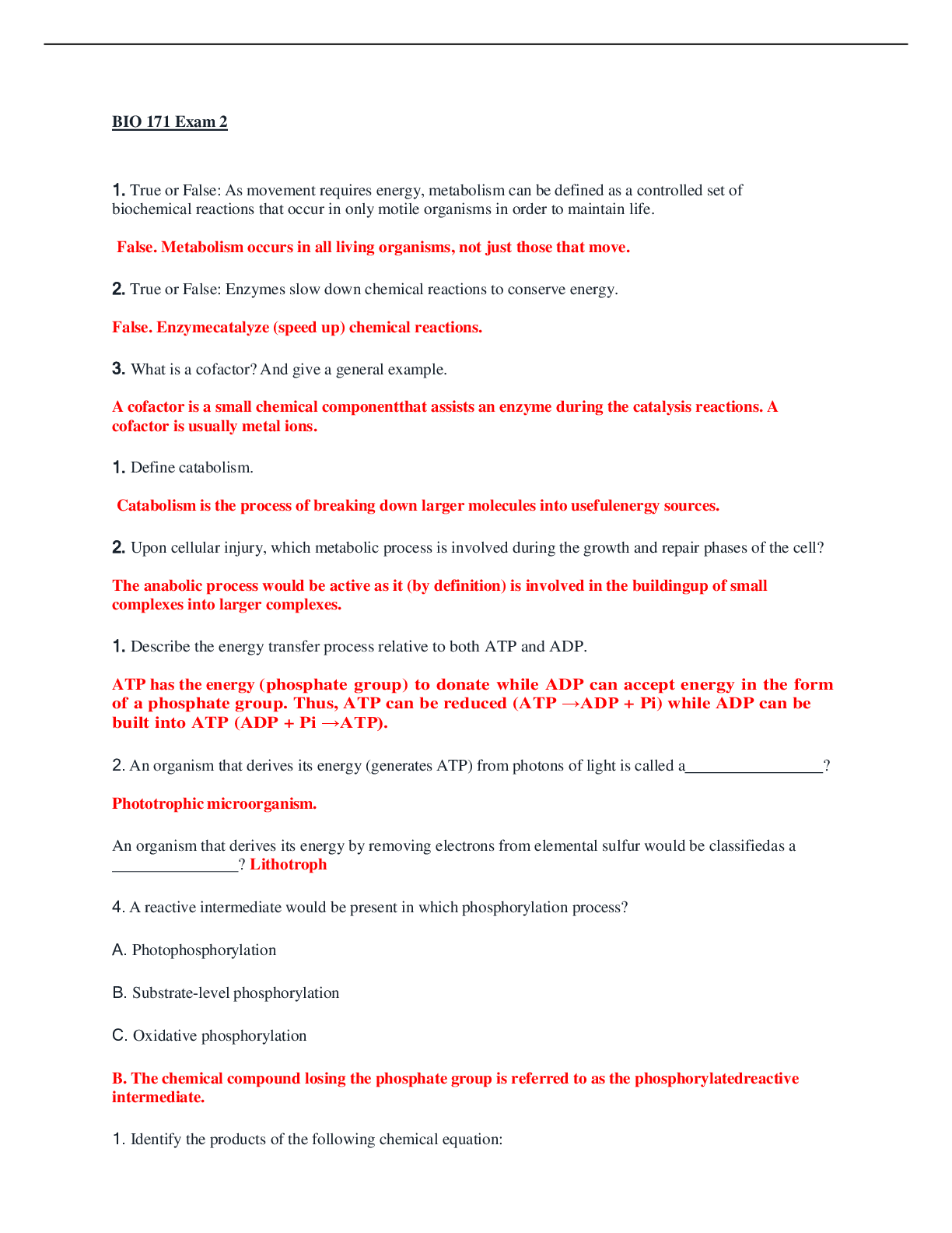 Preview image for MICROBIOLOGY BIO 171 Exam 2 (ASSURED A) <100% CORRECT> GRADED A+ | LATEST SOLUTIONS |